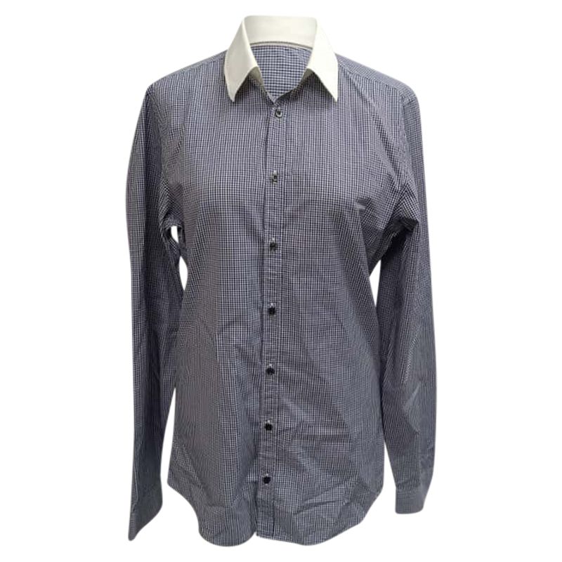 Gucci Gingham Button-Down Shirt In Blue And White Cotton
